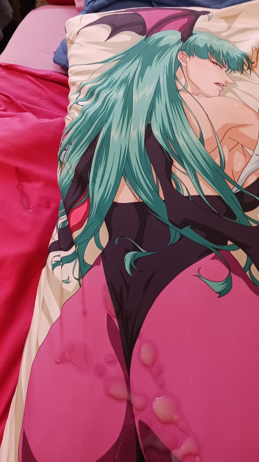 Morrigan (Darkstalkers) Dakimakura reverse side - Masturbation and Cum #CGoTvWrZ