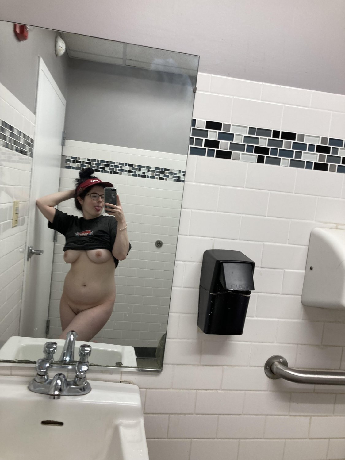 Wendys Worker masturbating in bathroom - Porn